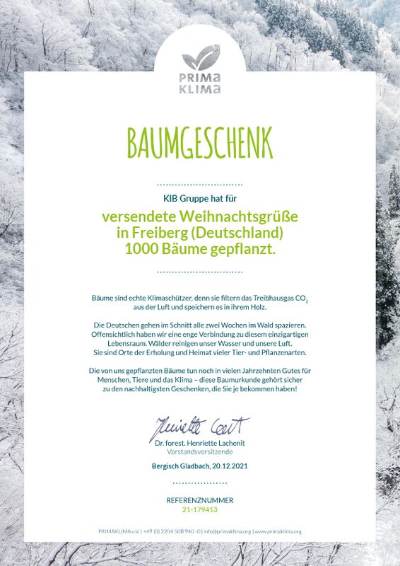 KIB pflanzt 1000 Bäume